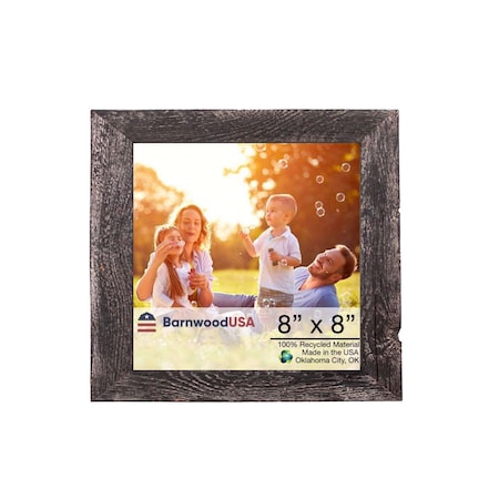 Barnwoodusa Rustic Farmhouse Reclaimed 8x8 Picture Frame (Smoky Black) 672713218869